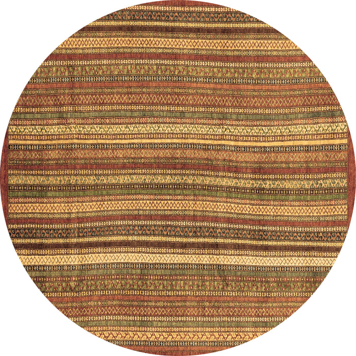 Round Abstract Brown Modern Rug, abs3689brn
