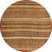 Round Abstract Brown Modern Rug, abs3689brn