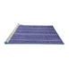 Sideview of Machine Washable Abstract Blue Modern Rug, wshabs3689blu