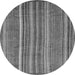 Round Abstract Gray Modern Rug, abs3689gry