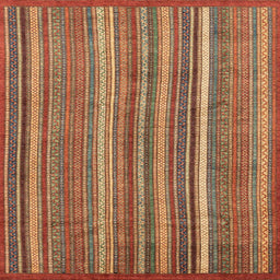 Square Machine Washable Abstract Tomato Red Rug, wshabs3689