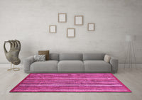 Machine Washable Abstract Pink Modern Rug, wshabs3689pnk