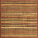 Square Machine Washable Abstract Brown Modern Rug, wshabs3689brn