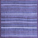 Square Abstract Blue Modern Rug, abs3689blu