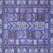 Square Abstract Blue Modern Rug, abs368blu