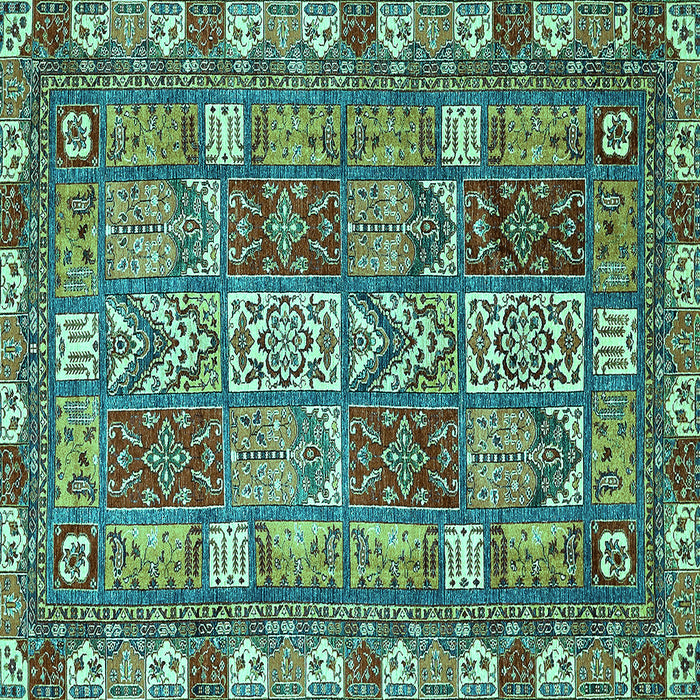 Square Abstract Turquoise Modern Rug, abs368turq