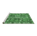 Sideview of Machine Washable Abstract Emerald Green Modern Area Rugs, wshabs368emgrn