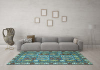 Machine Washable Abstract Light Blue Modern Rug, wshabs368lblu