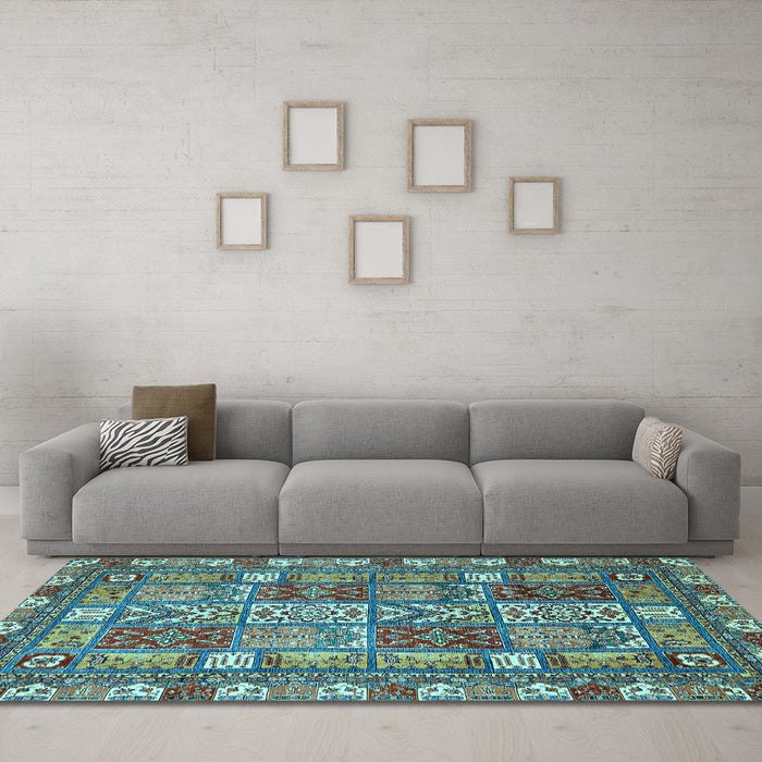 Machine Washable Abstract Light Blue Modern Rug in a Living Room, wshabs368lblu