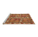 Sideview of Machine Washable Abstract Orange Modern Area Rugs, wshabs368org