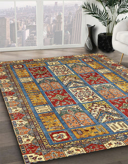 Abstract Red Brown Modern Rug in Family Room, abs368