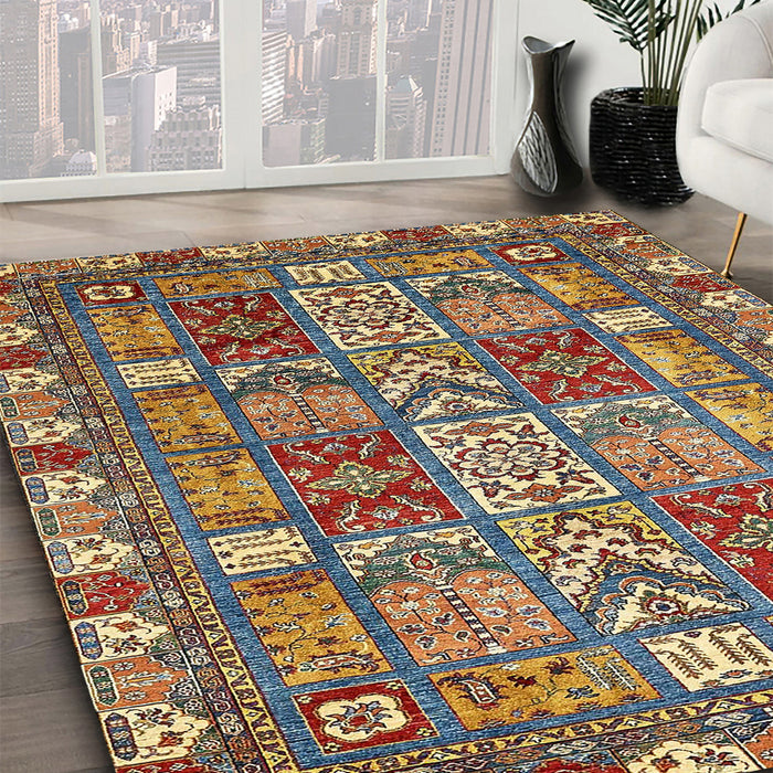 Machine Washable Abstract Red Brown Rug in a Family Room, wshabs368
