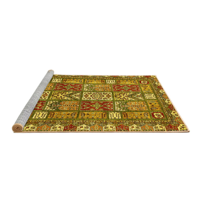 Sideview of Machine Washable Abstract Yellow Modern Rug, wshabs368yw
