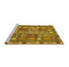 Sideview of Machine Washable Abstract Yellow Modern Rug, wshabs368yw