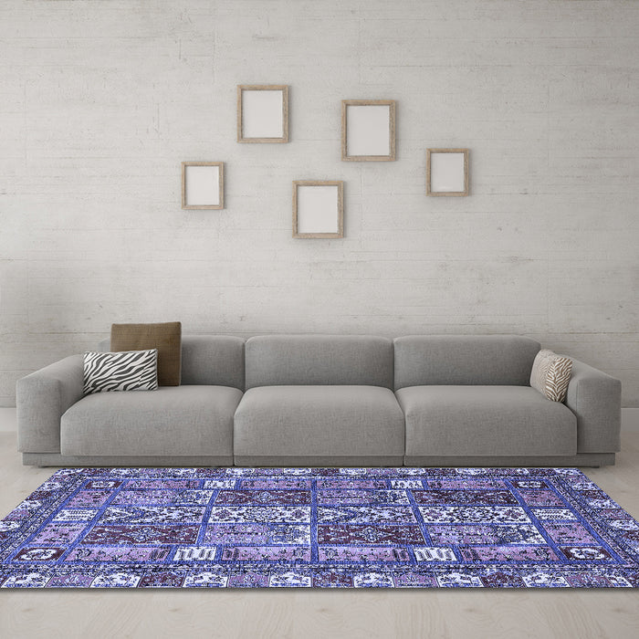 Machine Washable Abstract Blue Modern Rug in a Living Room, wshabs368blu