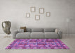 Machine Washable Abstract Purple Modern Area Rugs in a Living Room, wshabs368pur