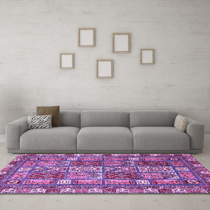 Machine Washable Abstract Purple Modern Area Rugs in a Living Room, wshabs368pur