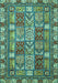 Machine Washable Abstract Turquoise Modern Area Rugs, wshabs368turq