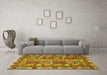 Machine Washable Abstract Yellow Modern Rug in a Living Room, wshabs368yw