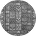 Round Abstract Gray Modern Rug, abs368gry