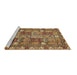 Sideview of Machine Washable Abstract Brown Modern Rug, wshabs368brn