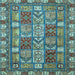 Square Abstract Light Blue Modern Rug, abs368lblu