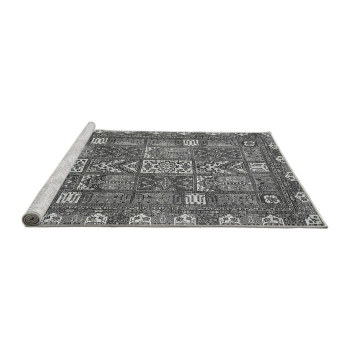 Sideview of Machine Washable Abstract Gray Modern Rug, wshabs368gry