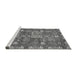 Sideview of Machine Washable Abstract Gray Modern Rug, wshabs368gry