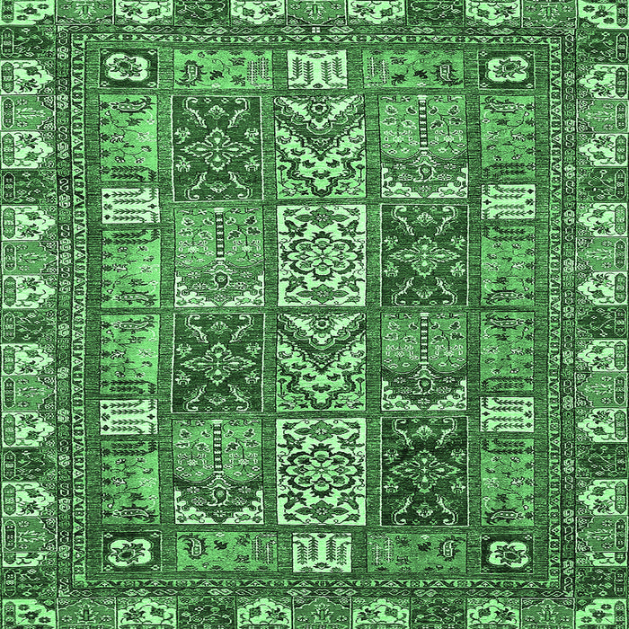 Square Abstract Emerald Green Modern Rug, abs368emgrn