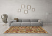 Machine Washable Abstract Brown Modern Rug in a Living Room,, wshabs368brn