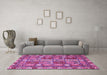 Machine Washable Abstract Pink Modern Rug in a Living Room, wshabs368pnk