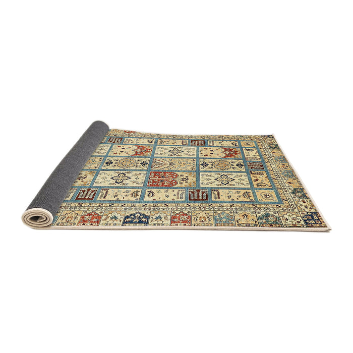 Sideview of Abstract Khaki Gold Modern Rug, abs369