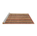 Sideview of Machine Washable Abstract Red Rug, wshabs3690