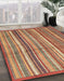 Machine Washable Abstract Red Rug in a Family Room, wshabs3690