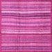 Square Machine Washable Abstract Pink Modern Rug, wshabs3690pnk