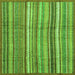 Square Machine Washable Abstract Green Modern Area Rugs, wshabs3690grn