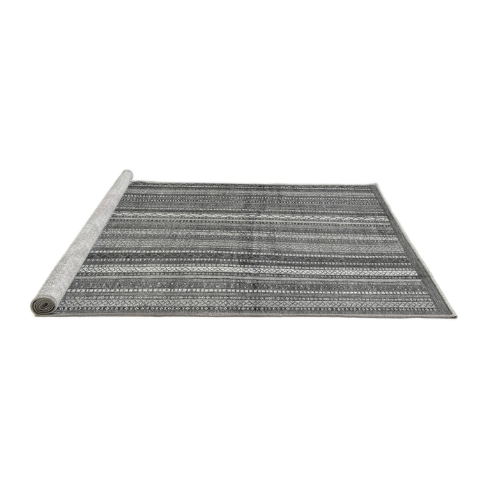 Sideview of Machine Washable Abstract Gray Modern Rug, wshabs3690gry