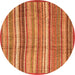 Round Abstract Orange Modern Rug, abs3690org