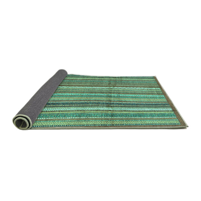 Sideview of Abstract Turquoise Modern Rug, abs3690turq