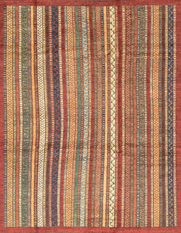 Machine Washable Abstract Red Rug, wshabs3690