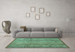 Machine Washable Abstract Turquoise Modern Area Rugs in a Living Room,, wshabs3690turq