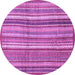 Round Machine Washable Abstract Purple Modern Area Rugs, wshabs3690pur