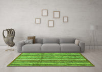 Machine Washable Abstract Green Modern Rug, wshabs3690grn