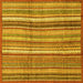 Square Abstract Yellow Modern Rug, abs3690yw