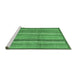 Sideview of Machine Washable Abstract Emerald Green Modern Area Rugs, wshabs3690emgrn