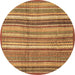 Round Abstract Brown Modern Rug, abs3690brn