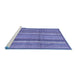 Sideview of Machine Washable Abstract Blue Modern Rug, wshabs3690blu