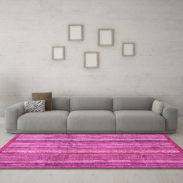 Machine Washable Abstract Pink Modern Rug in a Living Room, wshabs3690pnk