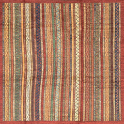 Square Machine Washable Abstract Red Rug, wshabs3690