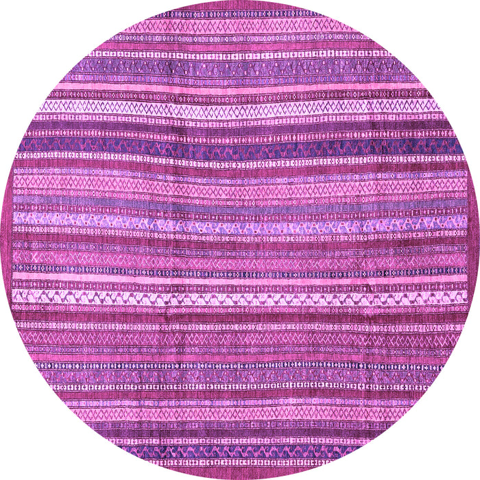 Round Abstract Purple Modern Rug, abs3690pur
